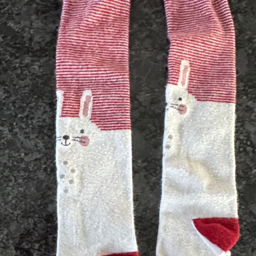 Cute Red and White Bunny Socks